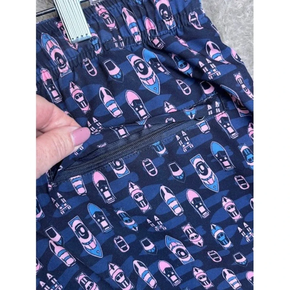 Buoy & Boat Mens Boat Print Swim Trunks Shorts with Liner -‎ Large